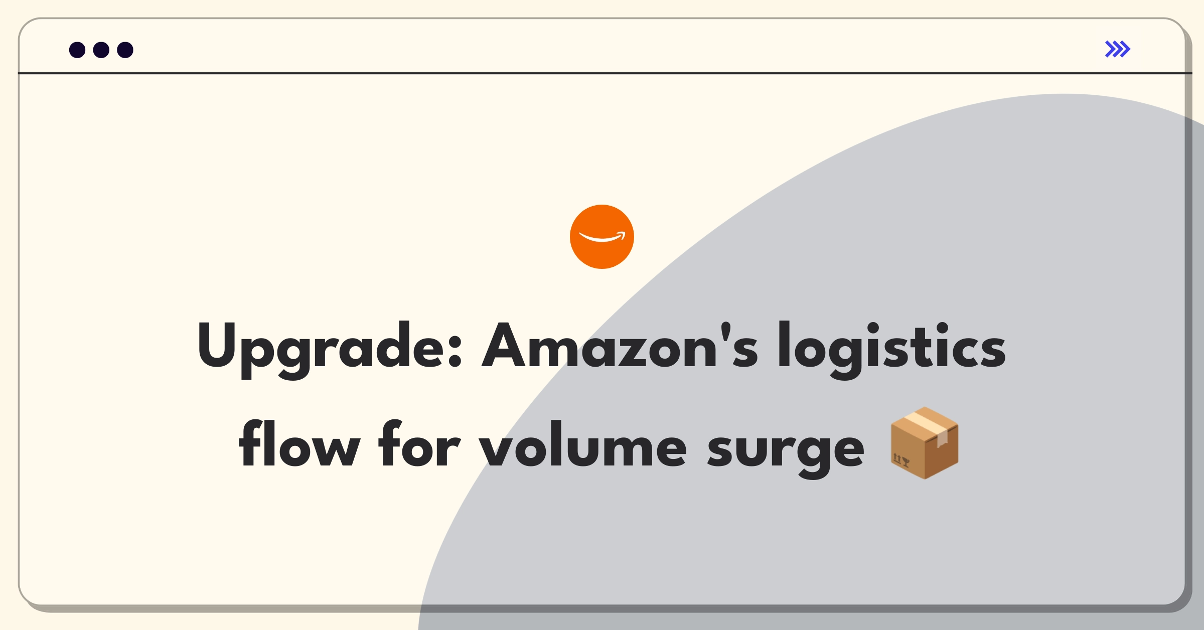 Product Management Improvement Question: Amazon logistics optimization challenge diagram