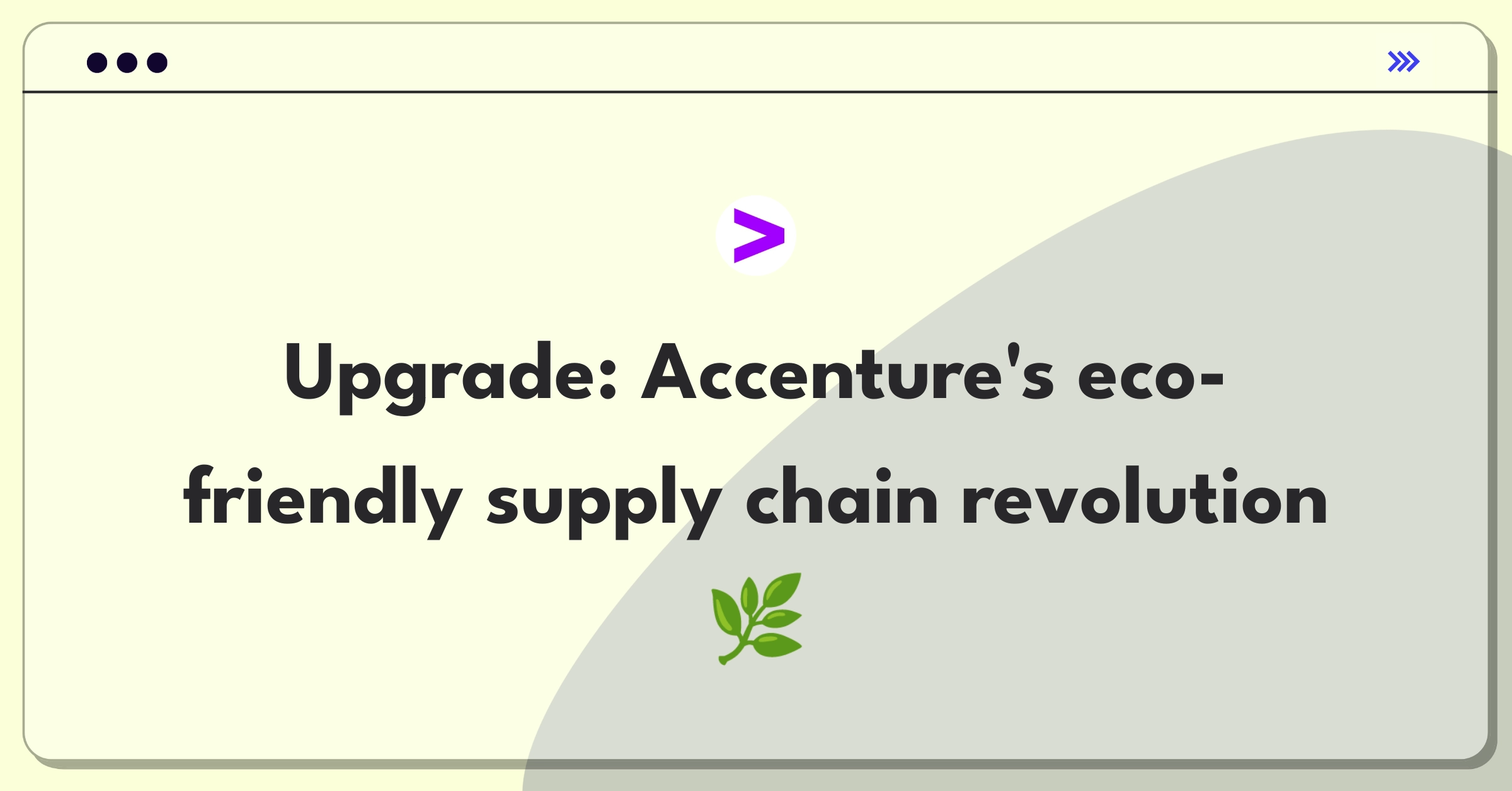 Product Management Improvement Question: Accenture supply chain sustainability enhancement strategies