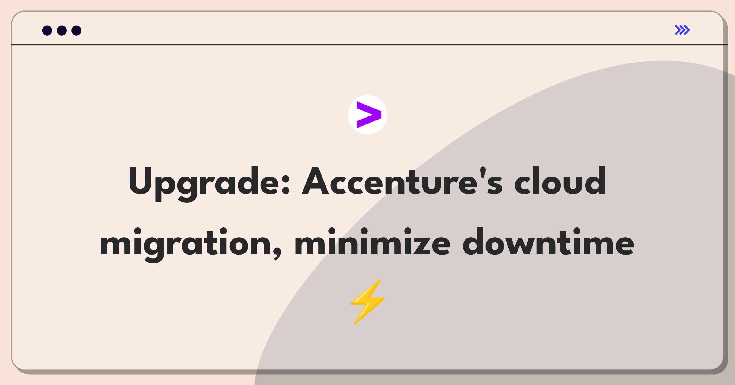 Product Management Improvement Question: Enhancing Accenture's cloud migration services to reduce client downtime