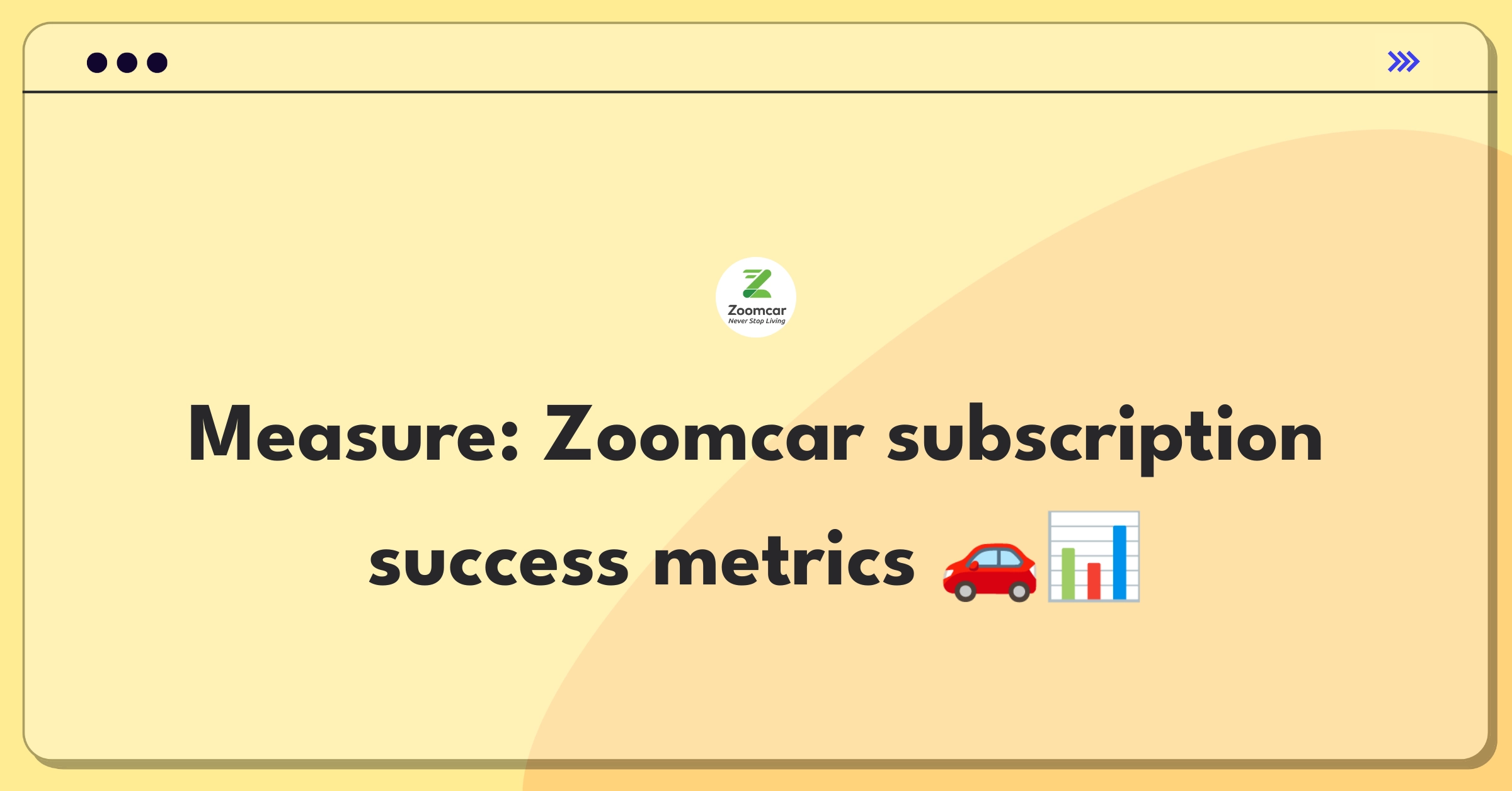 Product Management Analytics Question: Defining success metrics for Zoomcar's long-term car subscription service