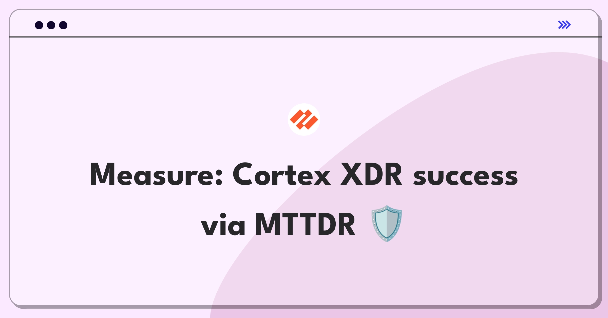 Product Management Metrics Question: Measuring success of Palo Alto Networks Cortex XDR platform using MTTDR and supporting metrics