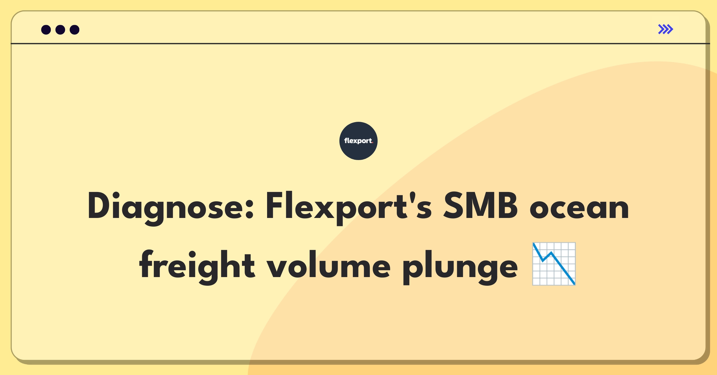 Product Management Root Cause Analysis Question: Investigating Flexport's ocean freight booking decline for small businesses