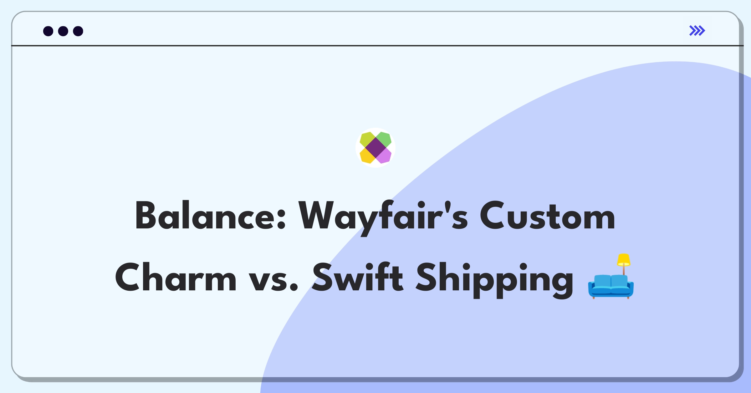 Product Management Tradeoff Question: Wayfair balancing custom furniture options with faster delivery times