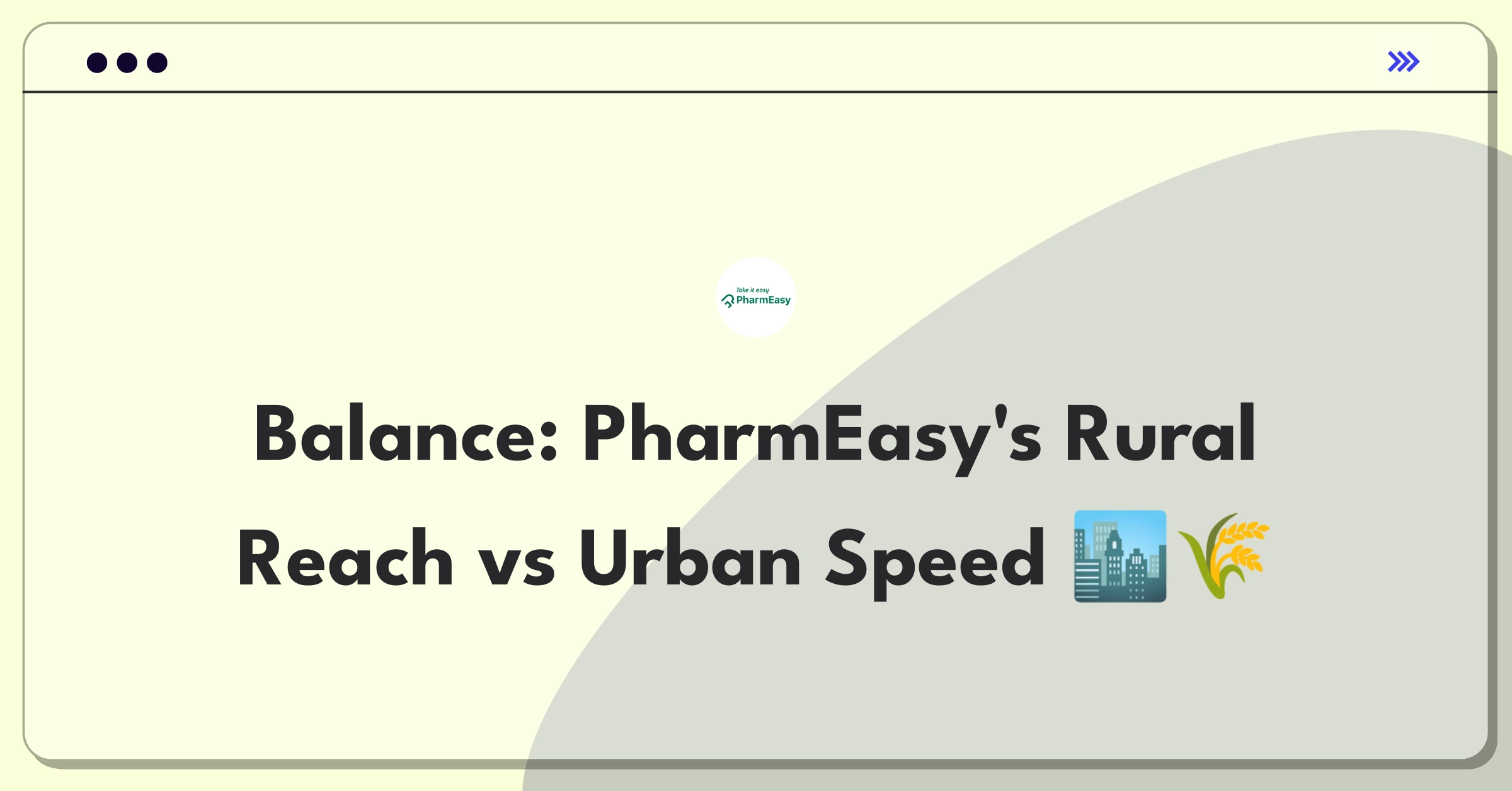 Product Management Tradeoff Question: PharmEasy prescription delivery expansion strategy rural vs urban