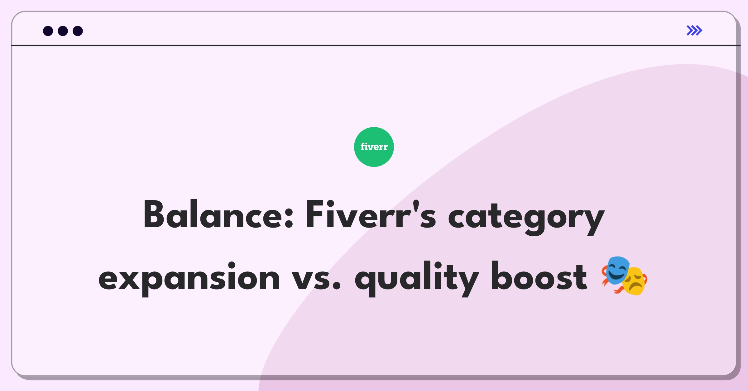 Product Management Tradeoff Question: Fiverr gig category expansion versus existing category improvement