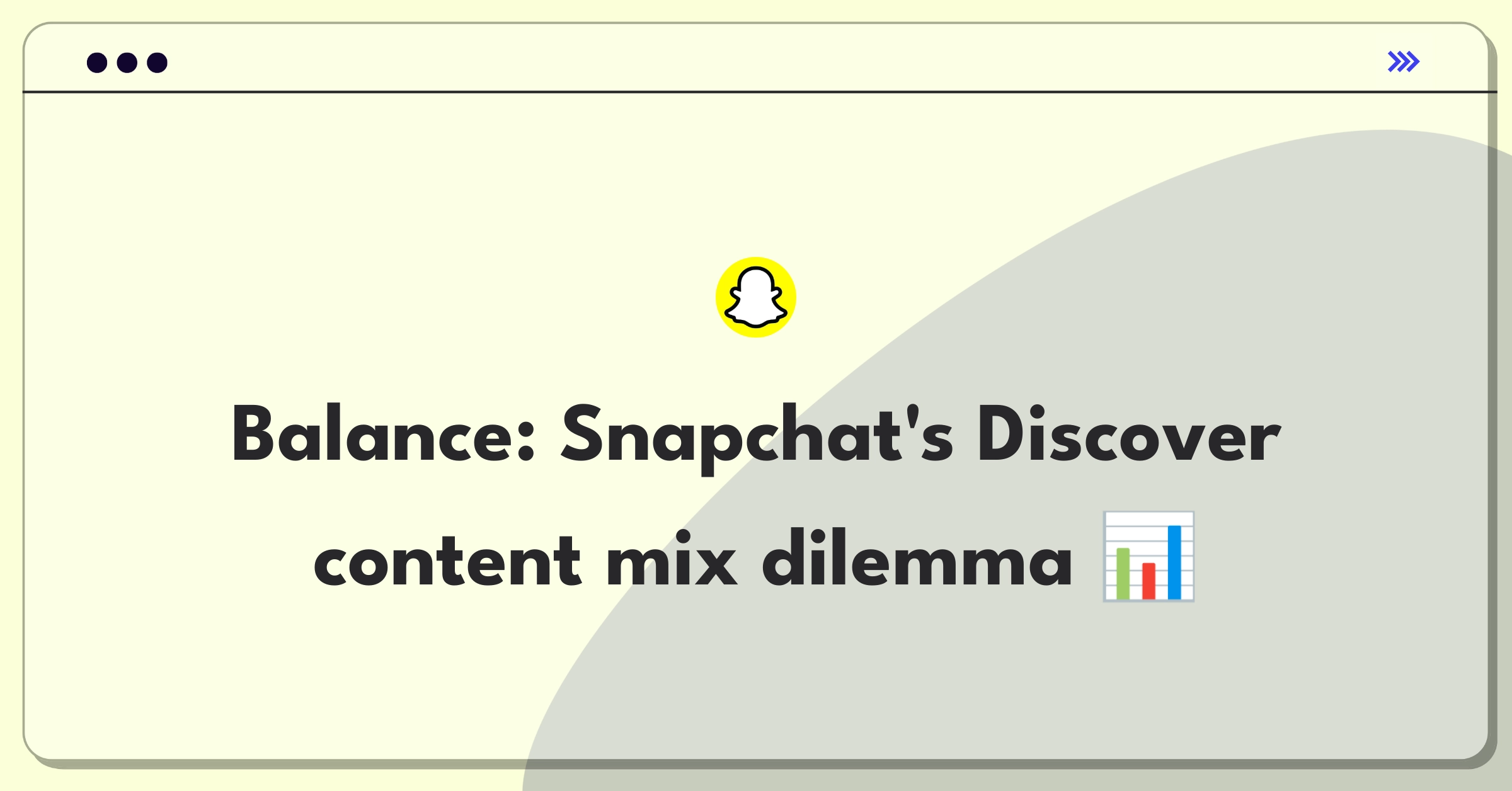 Product Management Tradeoff Question: Balancing Snapchat Discover content between media partnerships and user-generated content