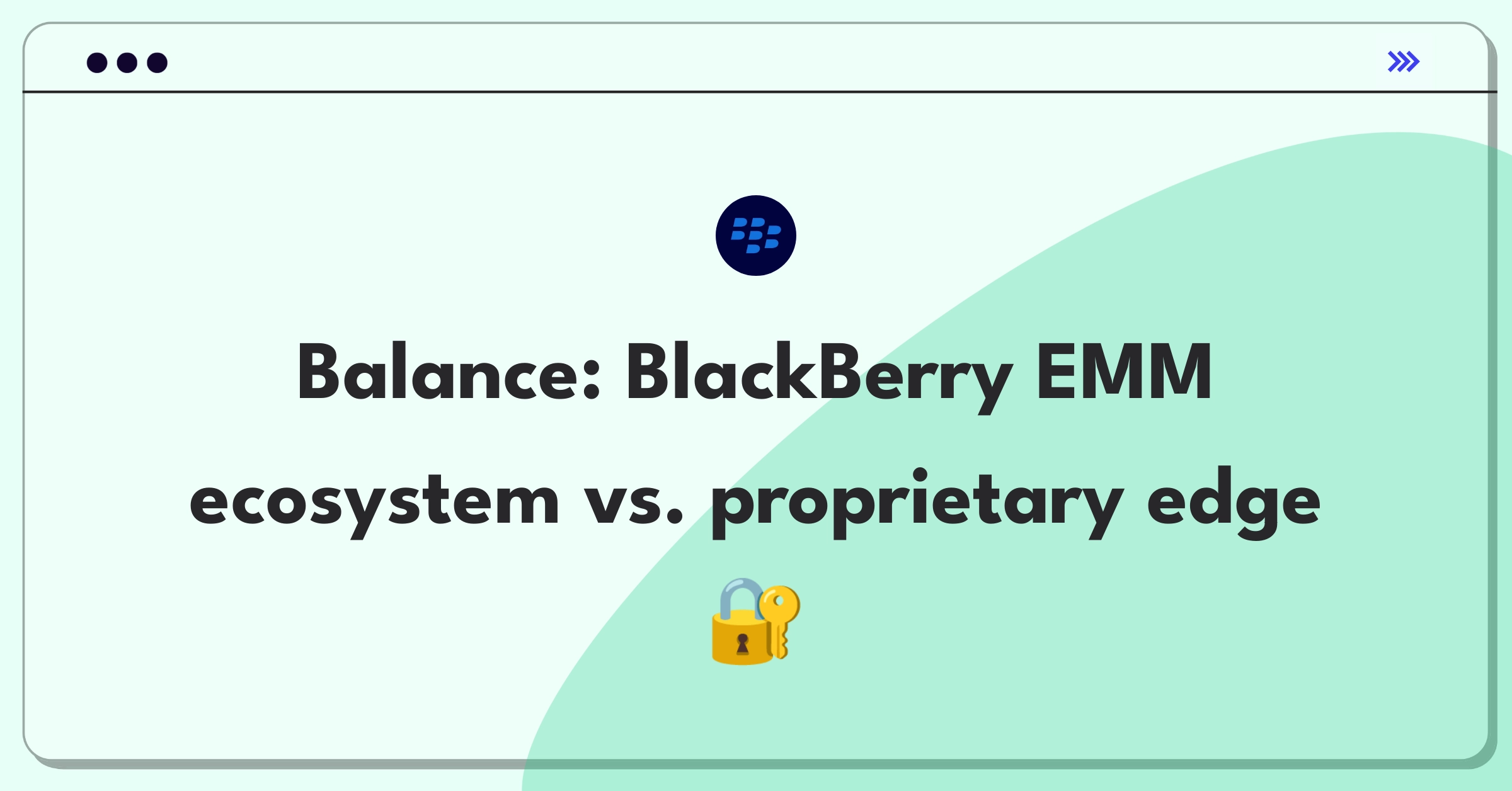 Product Management Strategy Question: BlackBerry enterprise mobility management integration vs. proprietary services tradeoff